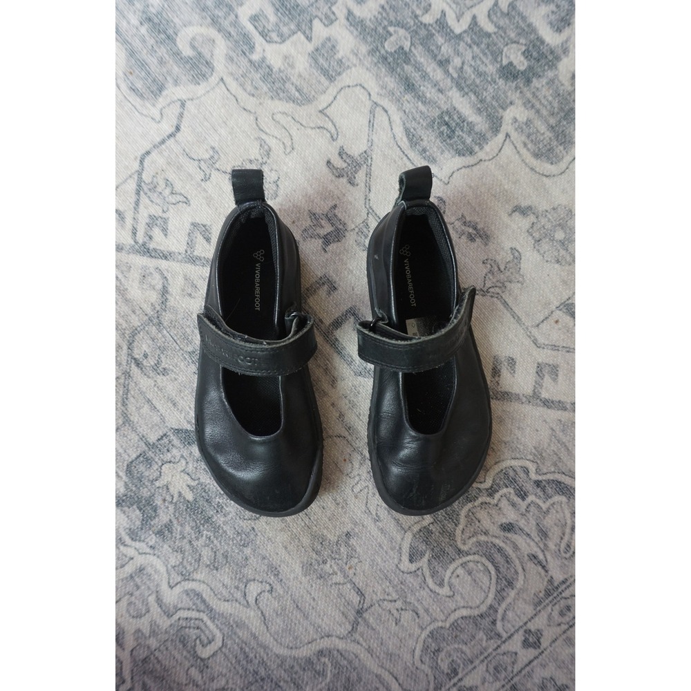 Vivobarefoot Mary Jane Preschool Barefoot Minimalist School Shoes Black EUR 27